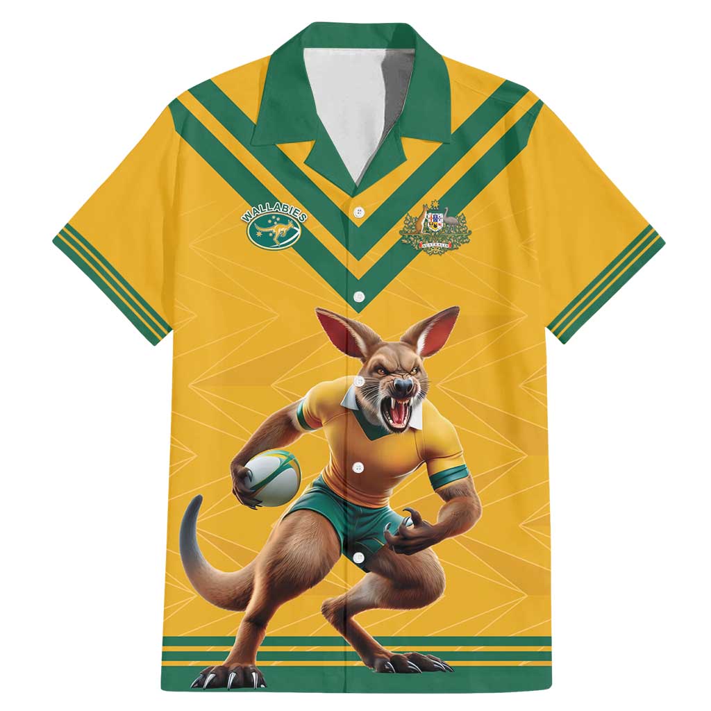 Custom Australia Rugby Family Matching Mermaid Dress and Hawaiian Shirt Wallabies Mascot Sporty Style - Aussie Hoodie