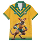 Custom Australia Rugby Family Matching Mermaid Dress and Hawaiian Shirt Wallabies Mascot Sporty Style - Aussie Hoodie