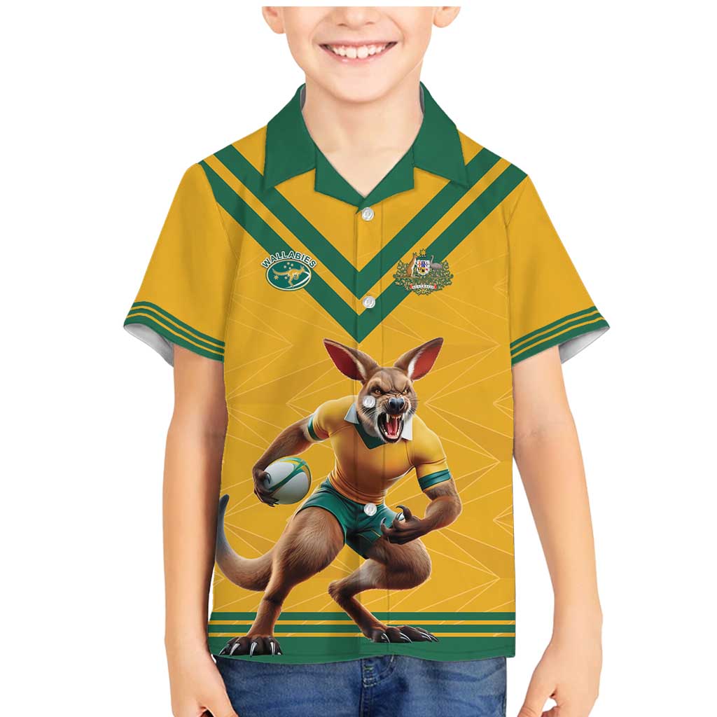 Custom Australia Rugby Family Matching Mermaid Dress and Hawaiian Shirt Wallabies Mascot Sporty Style - Aussie Hoodie