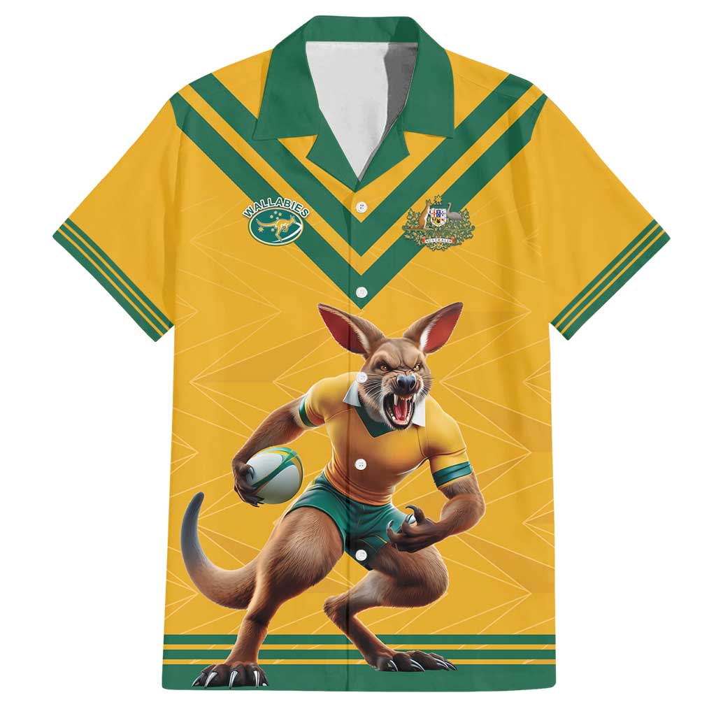 Custom Australia Rugby Family Matching Off Shoulder Maxi Dress and Hawaiian Shirt Wallabies Mascot Sporty Style - Aussie Hoodie