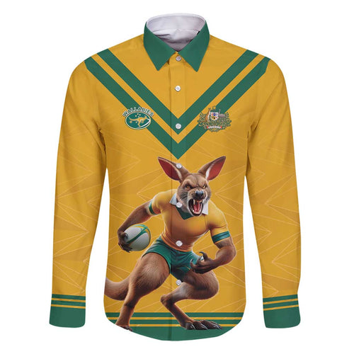 Custom Australia Rugby Family Matching Off Shoulder Short Dress and Hawaiian Shirt Wallabies Mascot Sporty Style - Aussie Hoodie