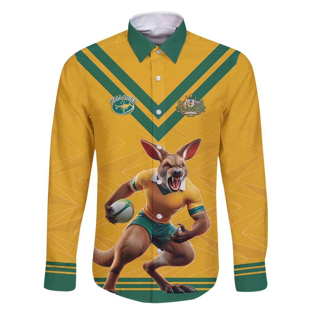 Custom Australia Rugby Family Matching Puletasi and Hawaiian Shirt Wallabies Mascot Sporty Style - Aussie Hoodie