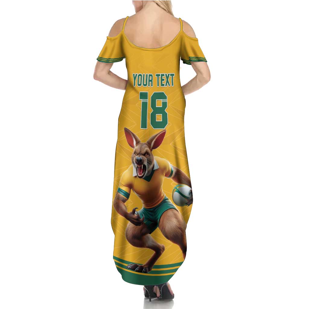 Custom Australia Rugby Family Matching Summer Maxi Dress and Hawaiian Shirt Wallabies Mascot Sporty Style - Aussie Hoodie