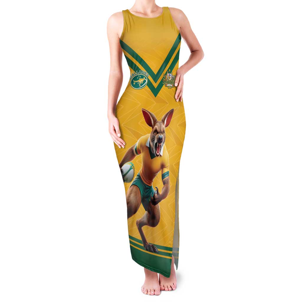 Custom Australia Rugby Family Matching Tank Maxi Dress and Hawaiian Shirt Wallabies Mascot Sporty Style - Aussie Hoodie