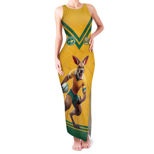 Custom Australia Rugby Family Matching Tank Maxi Dress and Hawaiian Shirt Wallabies Mascot Sporty Style - Aussie Hoodie