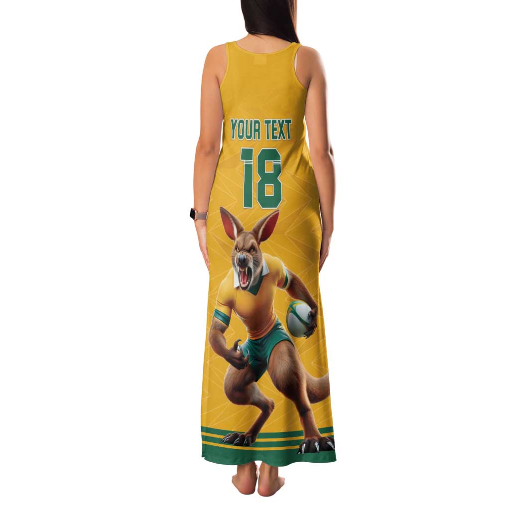 Custom Australia Rugby Family Matching Tank Maxi Dress and Hawaiian Shirt Wallabies Mascot Sporty Style - Aussie Hoodie