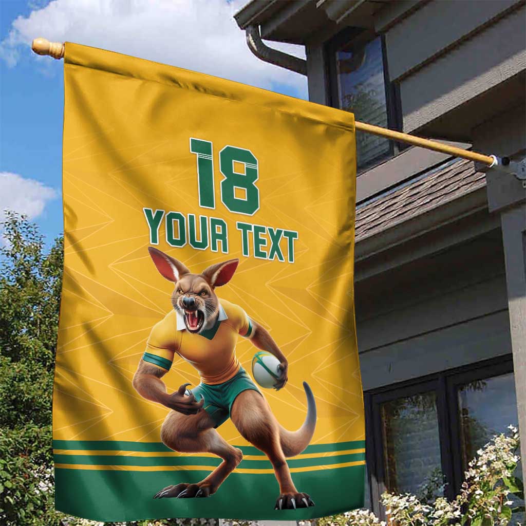 Custom Australia Rugby Garden Flag Wallabies Mascot Sporty Style - Aussie Hoodie
