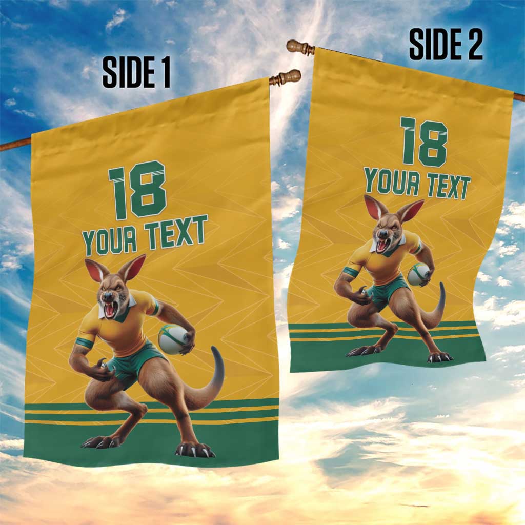 Custom Australia Rugby Garden Flag Wallabies Mascot Sporty Style - Aussie Hoodie
