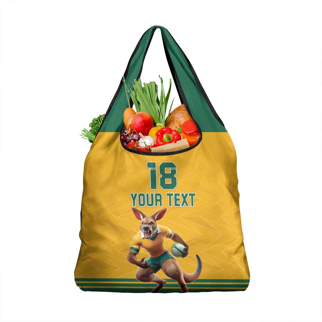 Custom Australia Rugby Grocery Bag Wallabies Mascot Sporty Style - Aussie Hoodie
