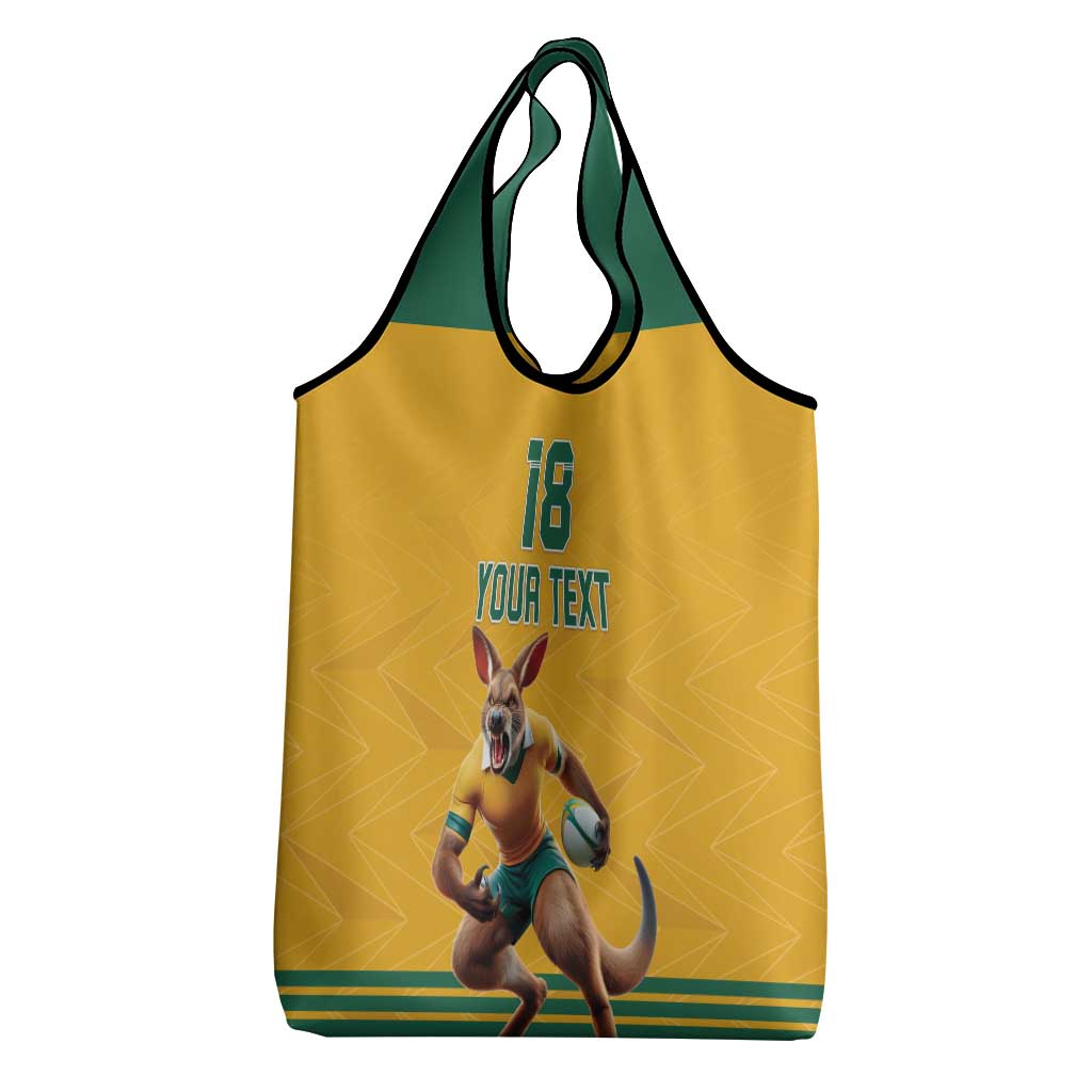 Custom Australia Rugby Grocery Bag Wallabies Mascot Sporty Style - Aussie Hoodie