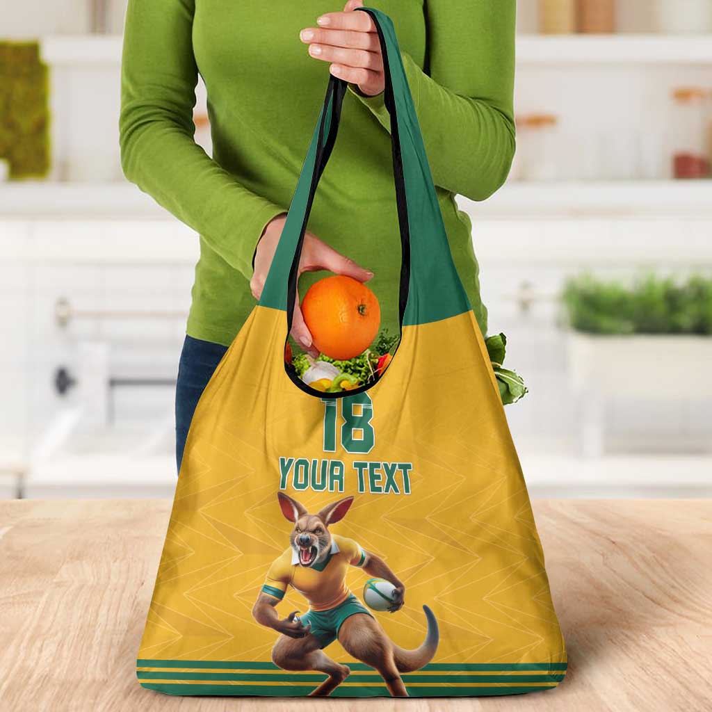 Custom Australia Rugby Grocery Bag Wallabies Mascot Sporty Style - Aussie Hoodie