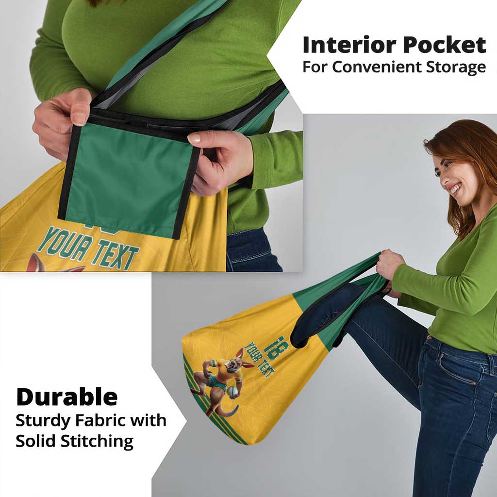 Custom Australia Rugby Grocery Bag Wallabies Mascot Sporty Style - Aussie Hoodie