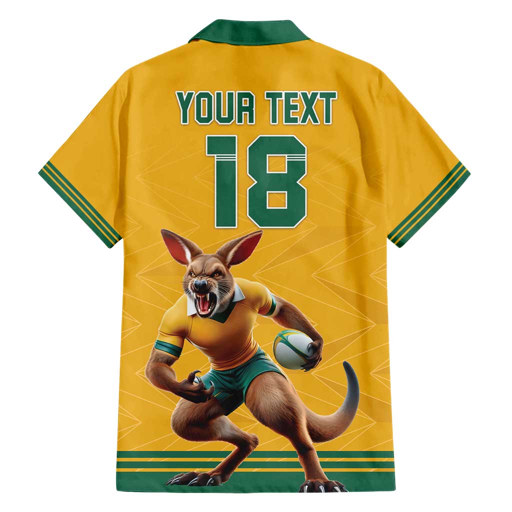 Custom Australia Rugby Hawaiian Shirt Wallabies Mascot Sporty Style - Aussie Hoodie