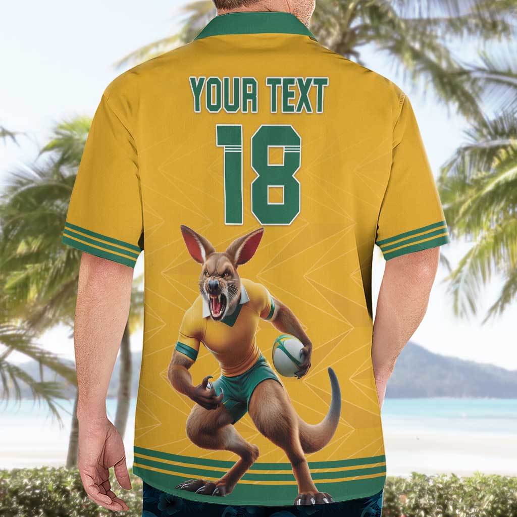 Custom Australia Rugby Hawaiian Shirt Wallabies Mascot Sporty Style - Aussie Hoodie