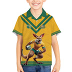 Custom Australia Rugby Hawaiian Shirt Wallabies Mascot Sporty Style - Aussie Hoodie