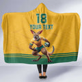Custom Australia Rugby Hooded Blanket Wallabies Mascot Sporty Style - Aussie Hoodie