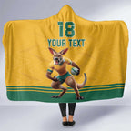 Custom Australia Rugby Hooded Blanket Wallabies Mascot Sporty Style - Aussie Hoodie