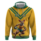Custom Australia Rugby Hoodie Wallabies Mascot Sporty Style - Aussie Hoodie