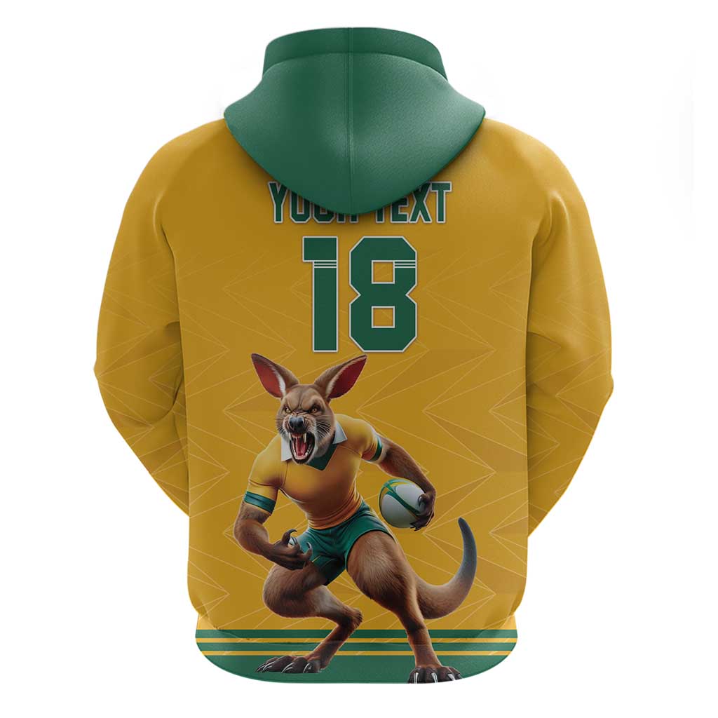 Custom Australia Rugby Hoodie Wallabies Mascot Sporty Style - Aussie Hoodie