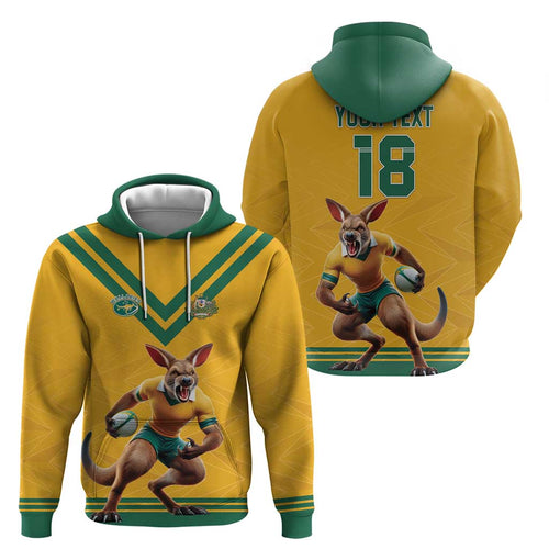 Custom Australia Rugby Hoodie Wallabies Mascot Sporty Style - Aussie Hoodie