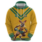Custom Australia Rugby Hoodie Wallabies Mascot Sporty Style - Aussie Hoodie