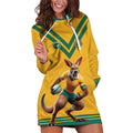 Custom Australia Rugby Hoodie Dress Wallabies Mascot Sporty Style - Aussie Hoodie