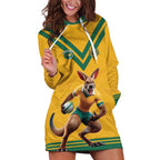 Custom Australia Rugby Hoodie Dress Wallabies Mascot Sporty Style - Aussie Hoodie