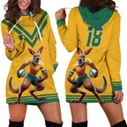 Custom Australia Rugby Hoodie Dress Wallabies Mascot Sporty Style - Aussie Hoodie