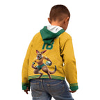 Custom Australia Rugby Kid Hoodie Wallabies Mascot Sporty Style - Aussie Hoodie