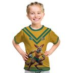 Custom Australia Rugby Kid T Shirt Wallabies Mascot Sporty Style - Aussie Hoodie