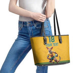 Custom Australia Rugby Leather Tote Bag Wallabies Mascot Sporty Style - Aussie Hoodie