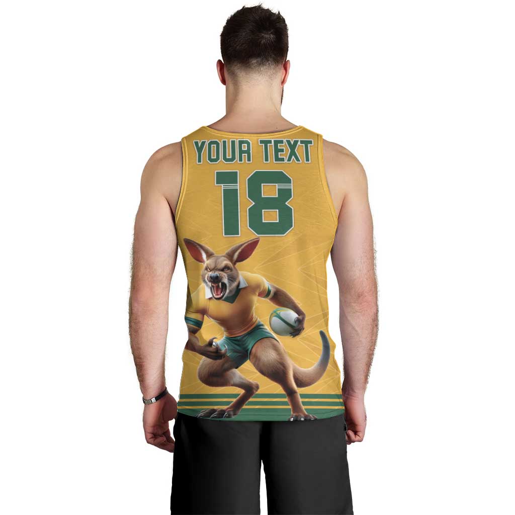 Custom Australia Rugby Men Tank Top Wallabies Mascot Sporty Style - Aussie Hoodie