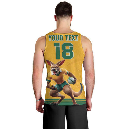 Custom Australia Rugby Men Tank Top Wallabies Mascot Sporty Style - Aussie Hoodie