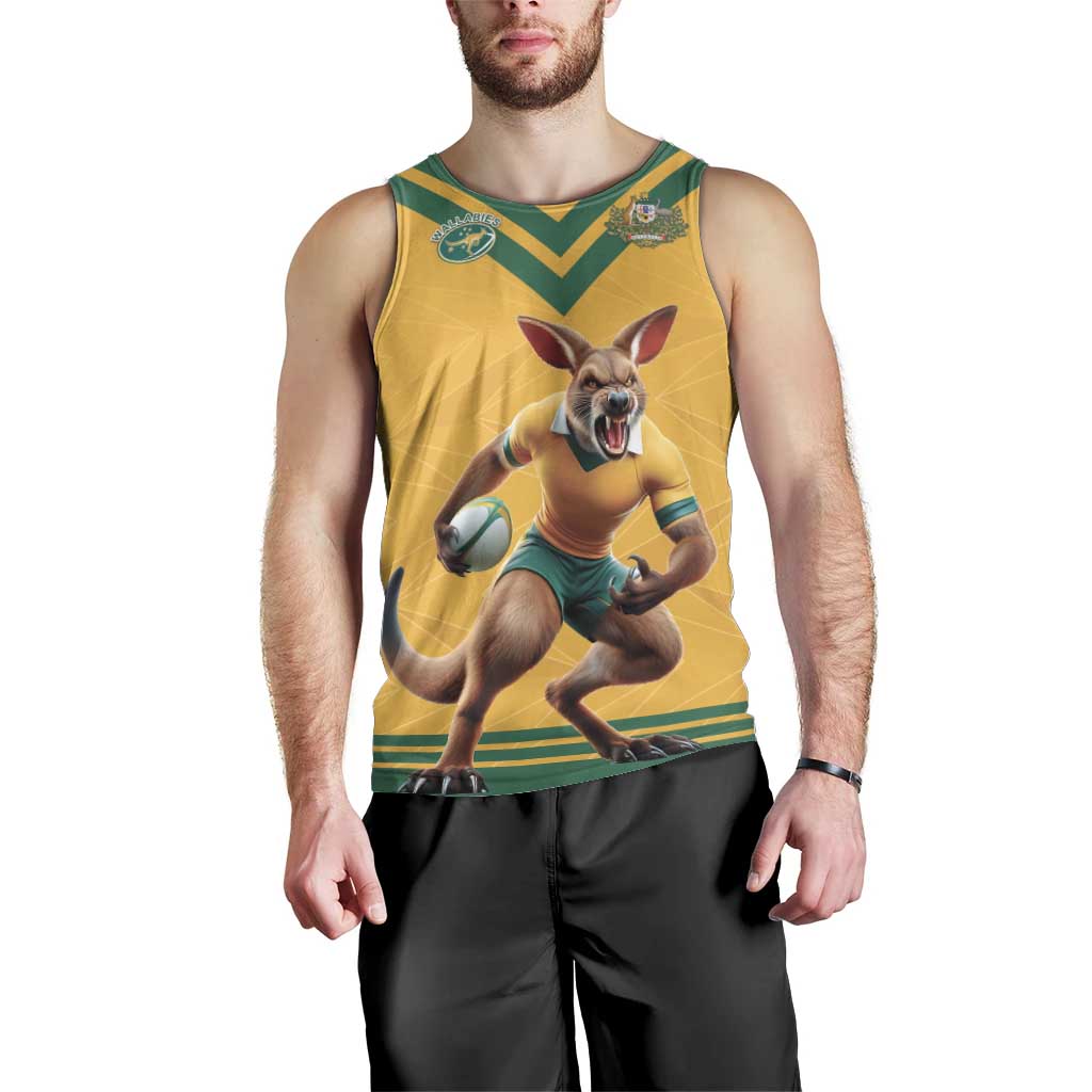 Custom Australia Rugby Men Tank Top Wallabies Mascot Sporty Style - Aussie Hoodie