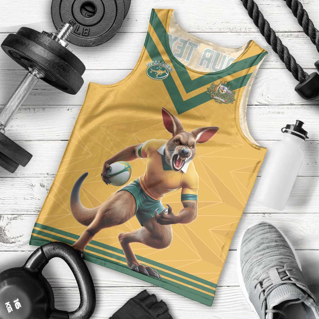 Custom Australia Rugby Men Tank Top Wallabies Mascot Sporty Style - Aussie Hoodie