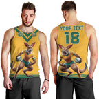 Custom Australia Rugby Men Tank Top Wallabies Mascot Sporty Style - Aussie Hoodie
