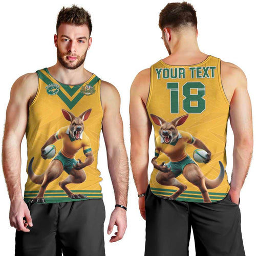 Custom Australia Rugby Men Tank Top Wallabies Mascot Sporty Style - Aussie Hoodie