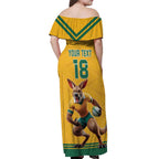 Custom Australia Rugby Off Shoulder Maxi Dress Wallabies Mascot Sporty Style - Aussie Hoodie