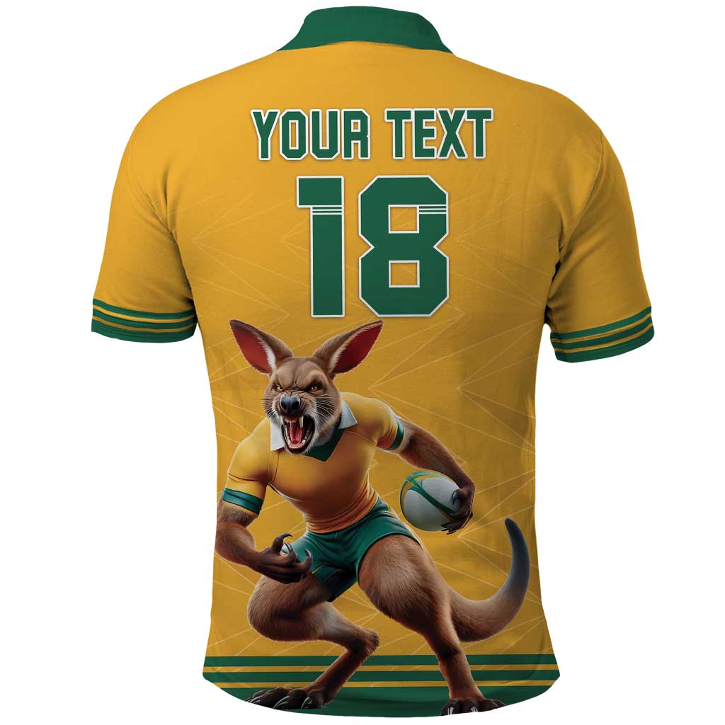 Custom Australia Rugby Polo Shirt Wallabies Mascot Sporty Style - Aussie Hoodie