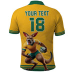 Custom Australia Rugby Polo Shirt Wallabies Mascot Sporty Style - Aussie Hoodie
