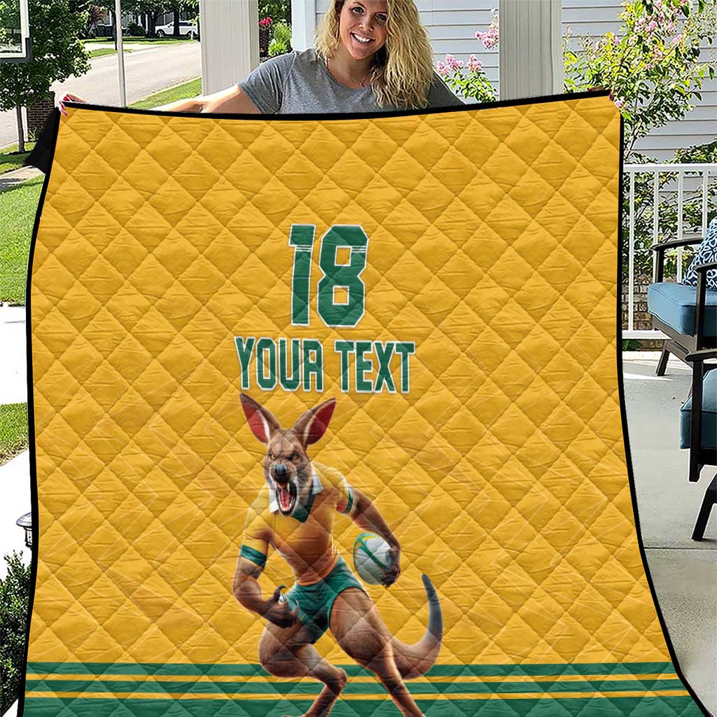 Custom Australia Rugby Quilt Wallabies Mascot Sporty Style - Aussie Hoodie