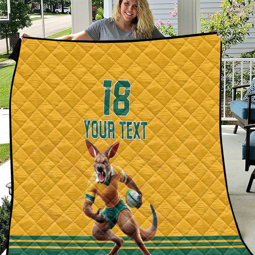 Custom Australia Rugby Quilt Wallabies Mascot Sporty Style - Aussie Hoodie