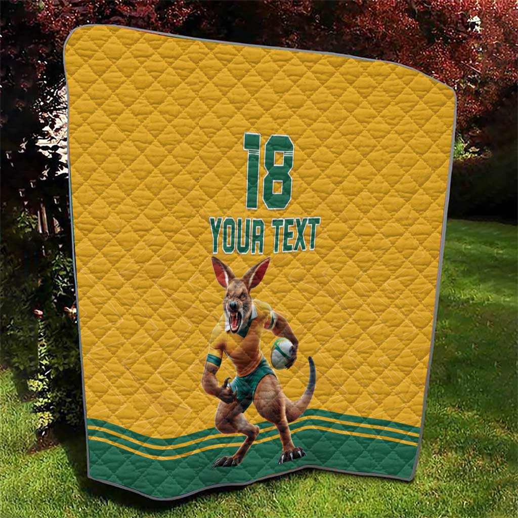 Custom Australia Rugby Quilt Wallabies Mascot Sporty Style - Aussie Hoodie