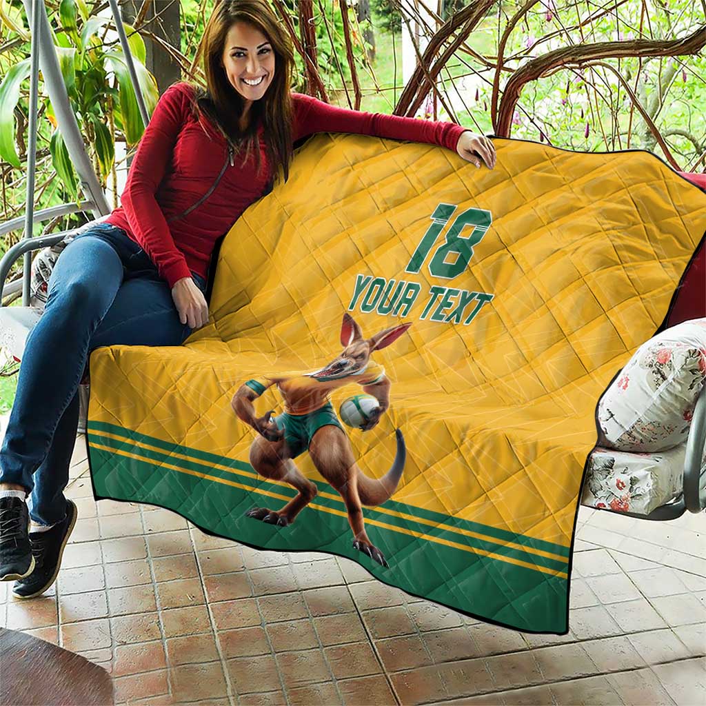 Custom Australia Rugby Quilt Wallabies Mascot Sporty Style - Aussie Hoodie