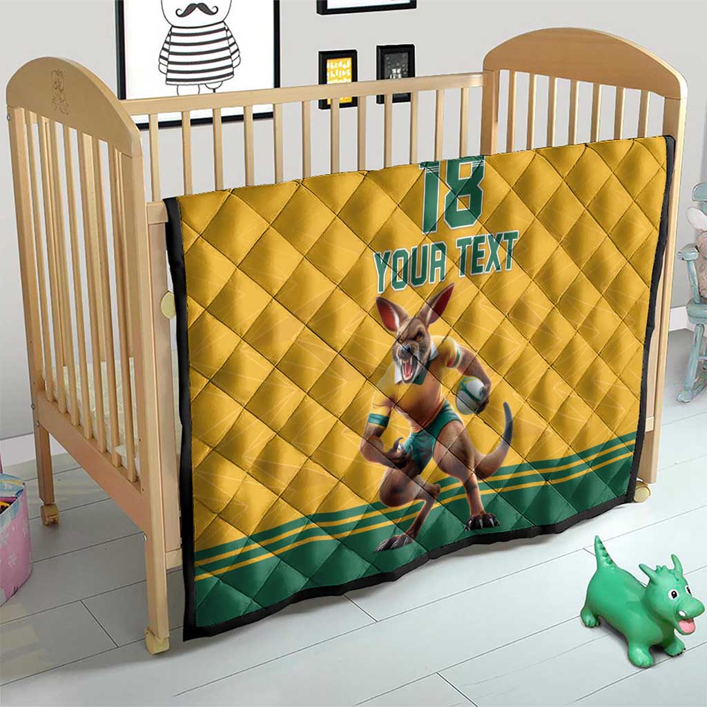 Custom Australia Rugby Quilt Wallabies Mascot Sporty Style - Aussie Hoodie