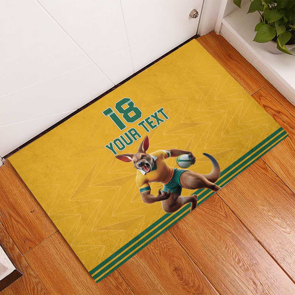 Custom Australia Rugby Rubber Doormat Wallabies Mascot Sporty Style - Aussie Hoodie