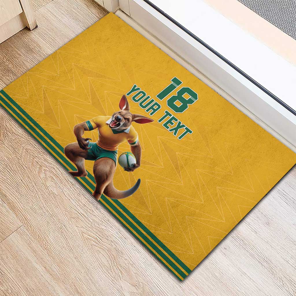 Custom Australia Rugby Rubber Doormat Wallabies Mascot Sporty Style - Aussie Hoodie