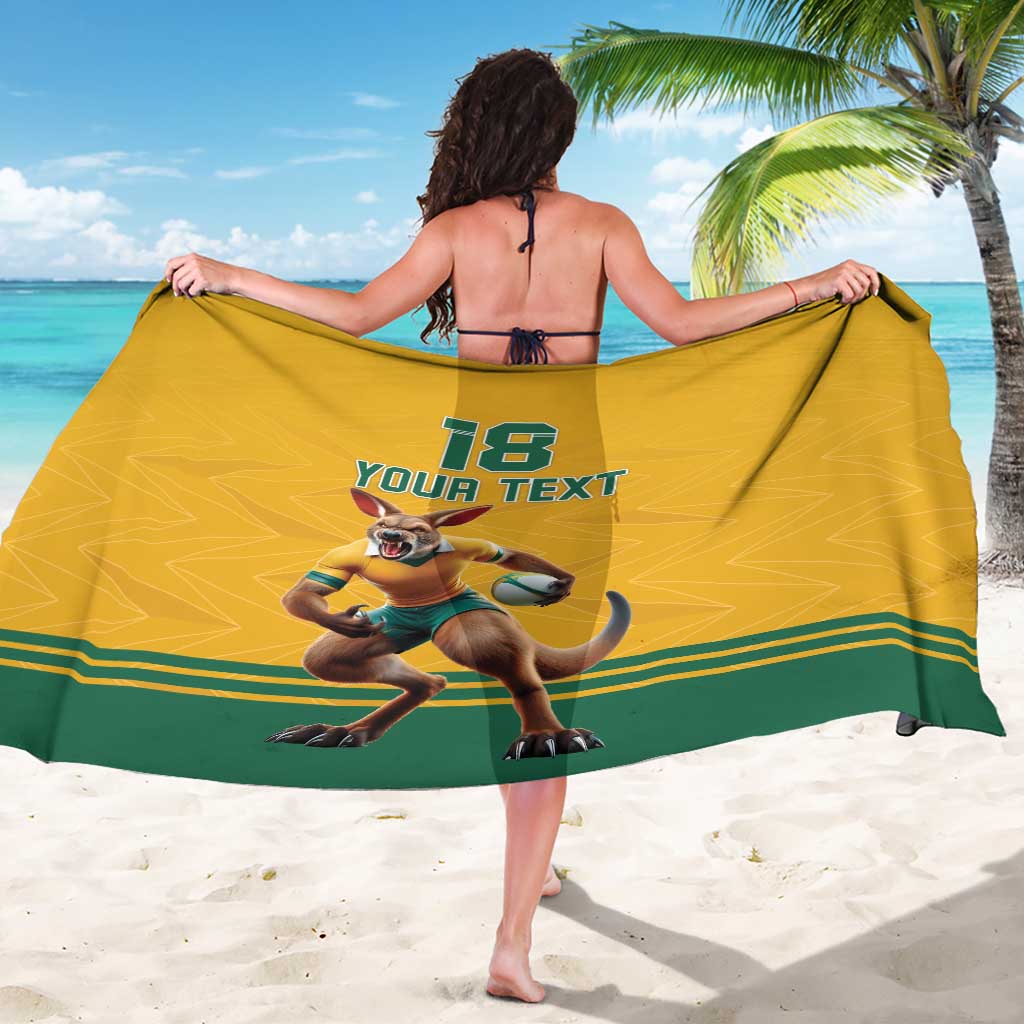 Custom Australia Rugby Sarong Wallabies Mascot Sporty Style - Aussie Hoodie