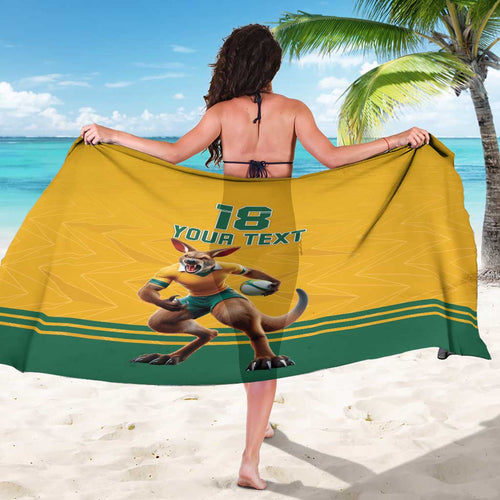 Custom Australia Rugby Sarong Wallabies Mascot Sporty Style - Aussie Hoodie