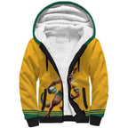 Custom Australia Rugby Sherpa Hoodie Wallabies Mascot Sporty Style - Aussie Hoodie